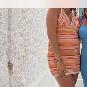 Striped Multicolor crochet Dress